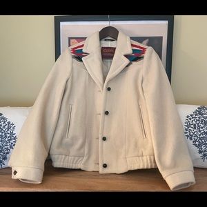 VINTAGE PIONEER WESTERN WEAR GoldenSeries 100% Wool Bomber with Chimayo Insets